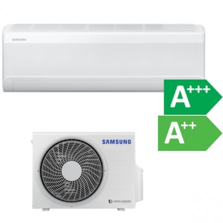 Samsung AR70F09C1AW Wind-Free, Klimaanlage mit Luftreiniger, R32 Inverter Kühlen und Heizen 3 kW, bis 40 m², integriertes WiFi