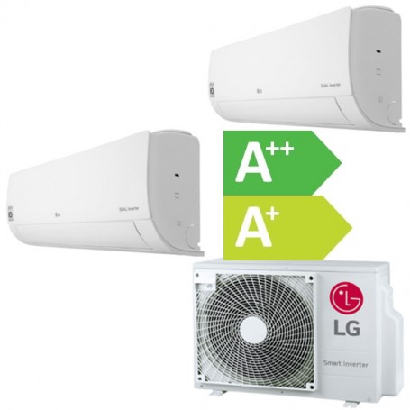Lg air conditioner Dualsplit 12000+12000 btu inverter, Heat Pump, max surface area 50+50 m²