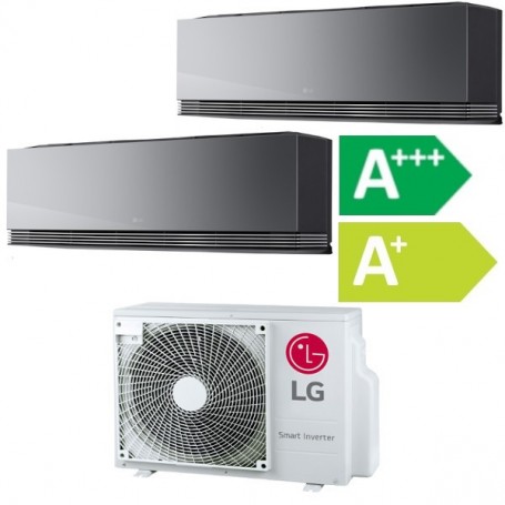 Lg air conditioner Dualsplit 9000+12000 btu inverter Heat Pump, max surface area 30+50 m²,Artcool, integrated Ionizer and WiFi