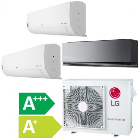 LG ArtCool Klimaanlage Trio-Set R32 Inverter 6 Kw, Kühlen und Heizen, bis 110 m², integriertes WiFi (Optional Luftreiniger)