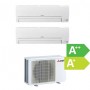 Mitsubishi Klimaanlage Duo-Set R32 Inverter Kühlen und Heizen 2.5+3.5 kW, bis 30+50 m² (Optional WiFi)