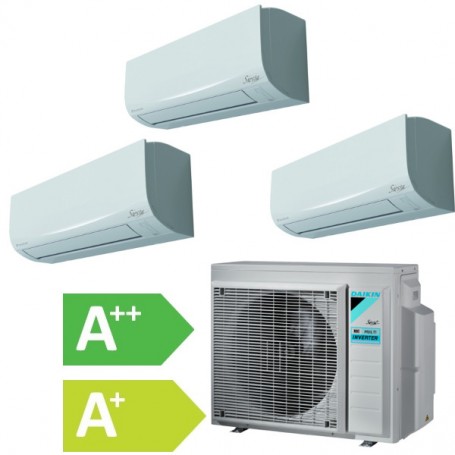 Daikin Klimaanlage Trio-Set R32 Inverter 6 kW Kühlen und Heizen, bis 110 m², integriertes WiFi