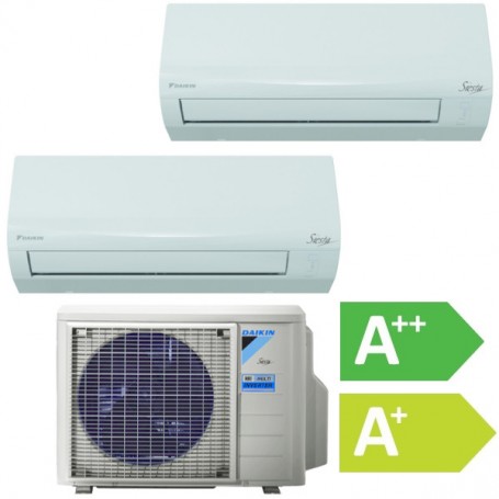 Daikin Klimaanlage Duo-Set R32 Inverter Kühlen und Heizen 3.5+3.5 kW, bis 50+50 m², integriertes WiFi